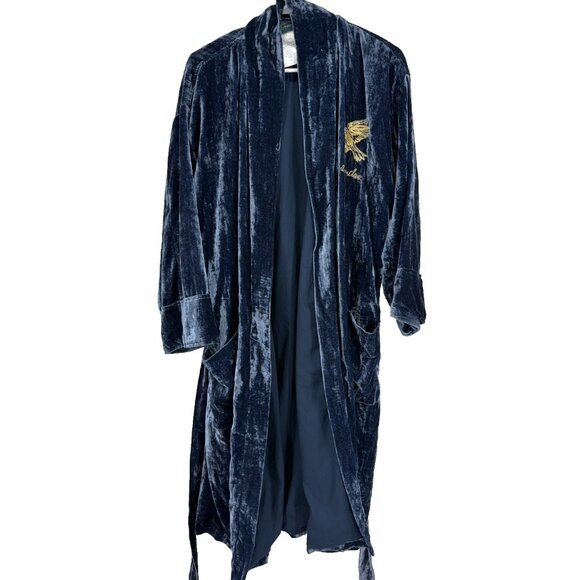 Pottery Barn Other - Pottery Barn Teen L/XL Harry Potter Ravenclaw Robe Blue Crushed Velvet Tie Waist